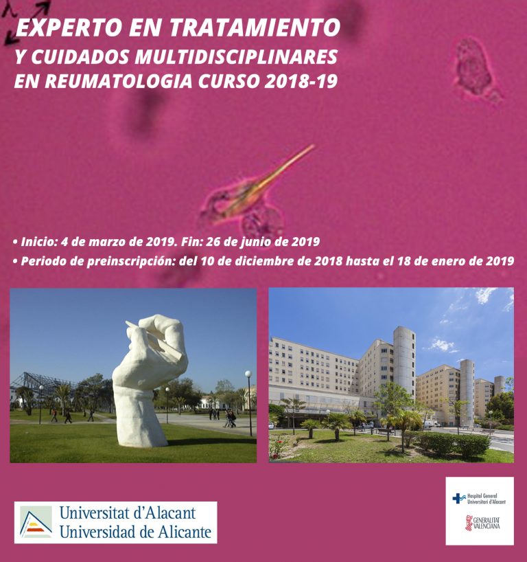 EXPERTO EN TRATAMIENTO Y CUIDADOS MULTIDISCIPLINARES EN REUMATOLOGIA CURSO 2018-19